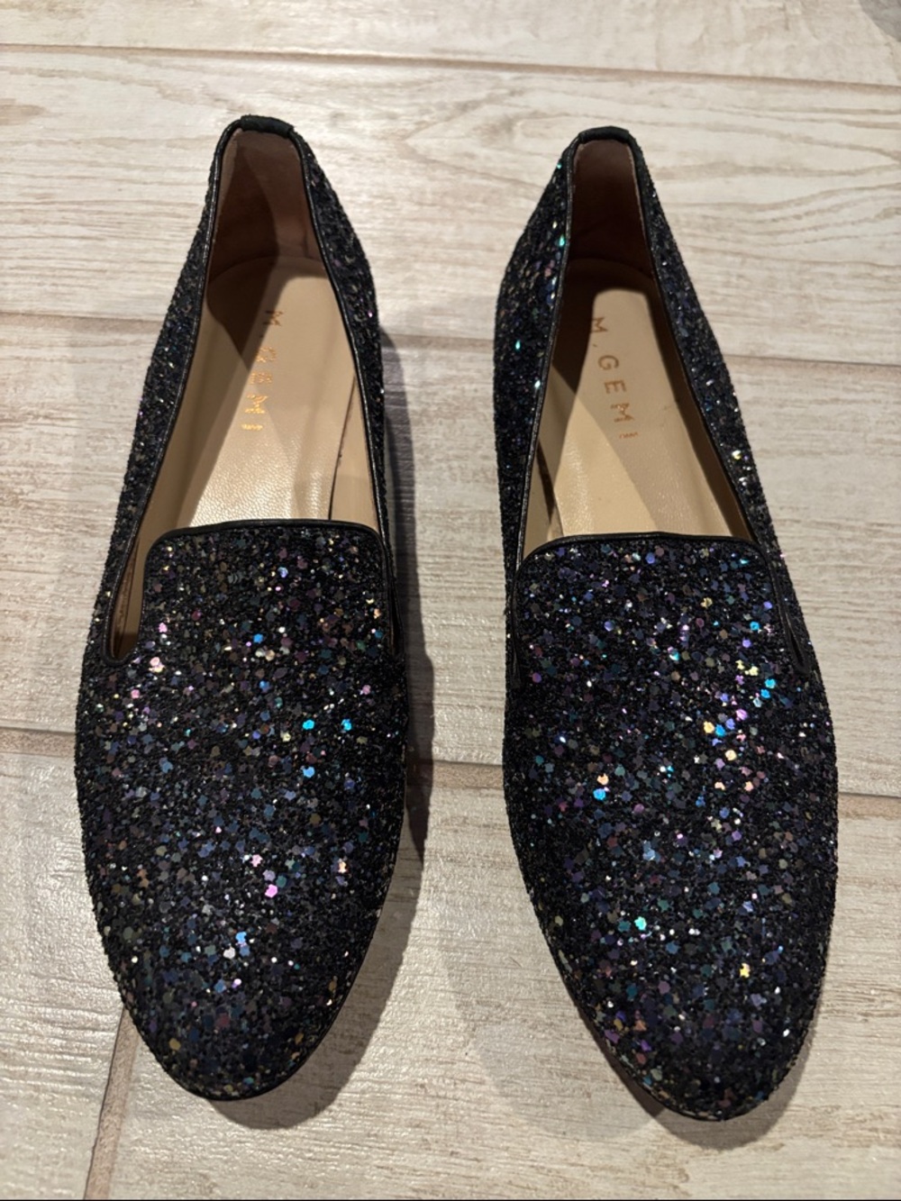 M. Gemi Glitter Smoking Slippers